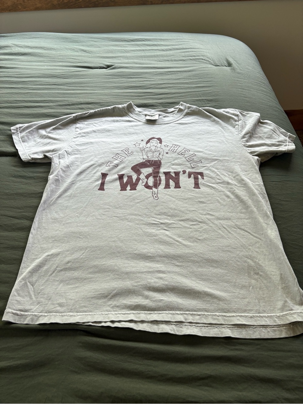 Comfort Colors White Graphic '”The Hell I WON'T' Cowgirl Cotton Tee